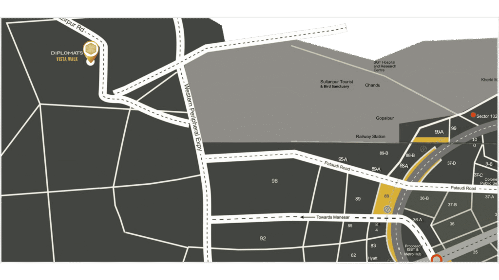 Location of Diplomats Vista Walk, new buzz in gurugram